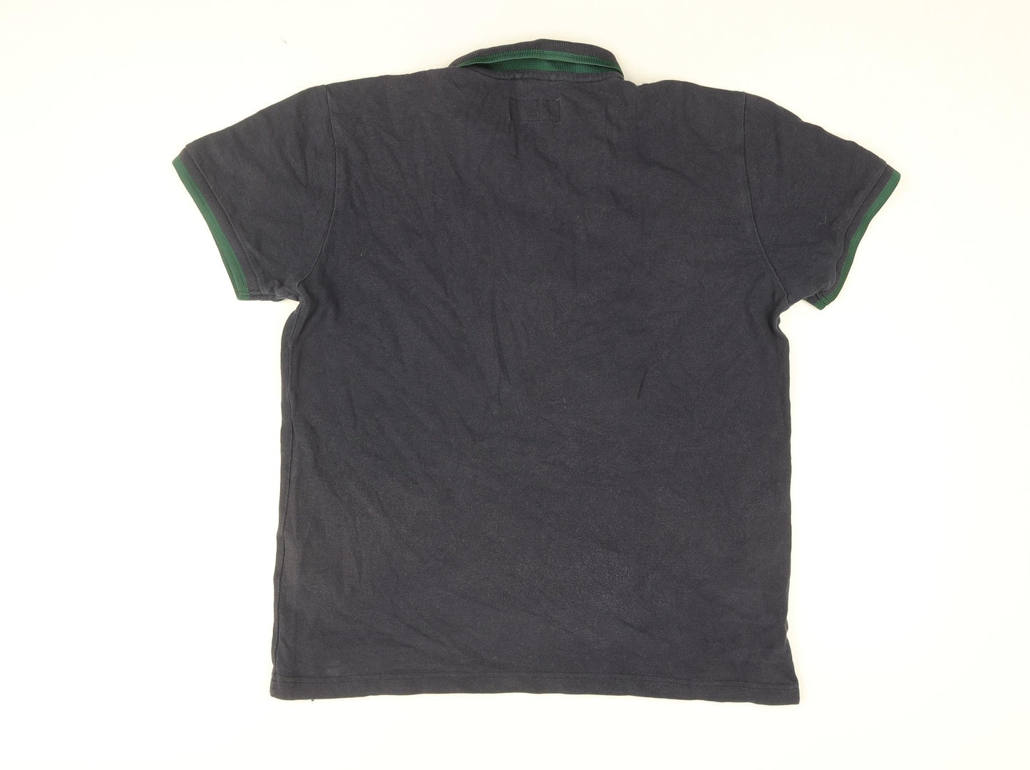 Larsson & Co Mens Blue Cotton Polo Size M Collared Button