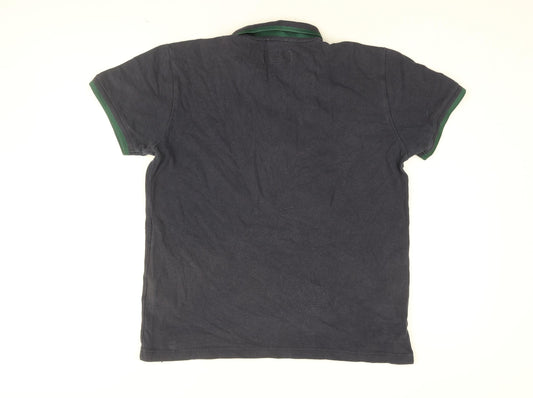 Larsson & Co Mens Blue Cotton Polo Size M Collared Button