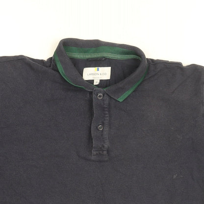 Larsson & Co Mens Blue Cotton Polo Size M Collared Button