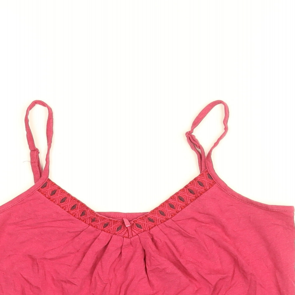 Betty Jackson Black Womens Pink Cotton Camisole T-Shirt Size 10 V-Neck