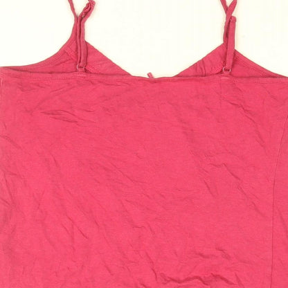 Betty Jackson Black Womens Pink Cotton Camisole T-Shirt Size 10 V-Neck