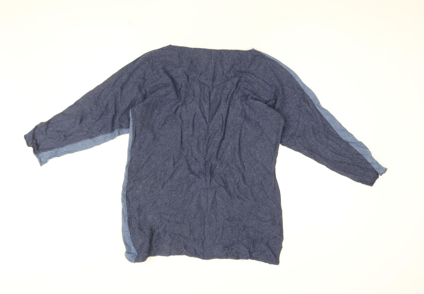 Collezione Gaia Womens Blue Wool Basic T-Shirt Size S Boat Neck