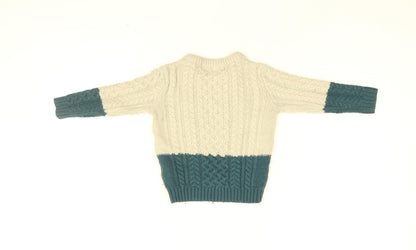 Back view of Minoti Baby Beige Acrylic jumper, size 12-18, Months Pullover