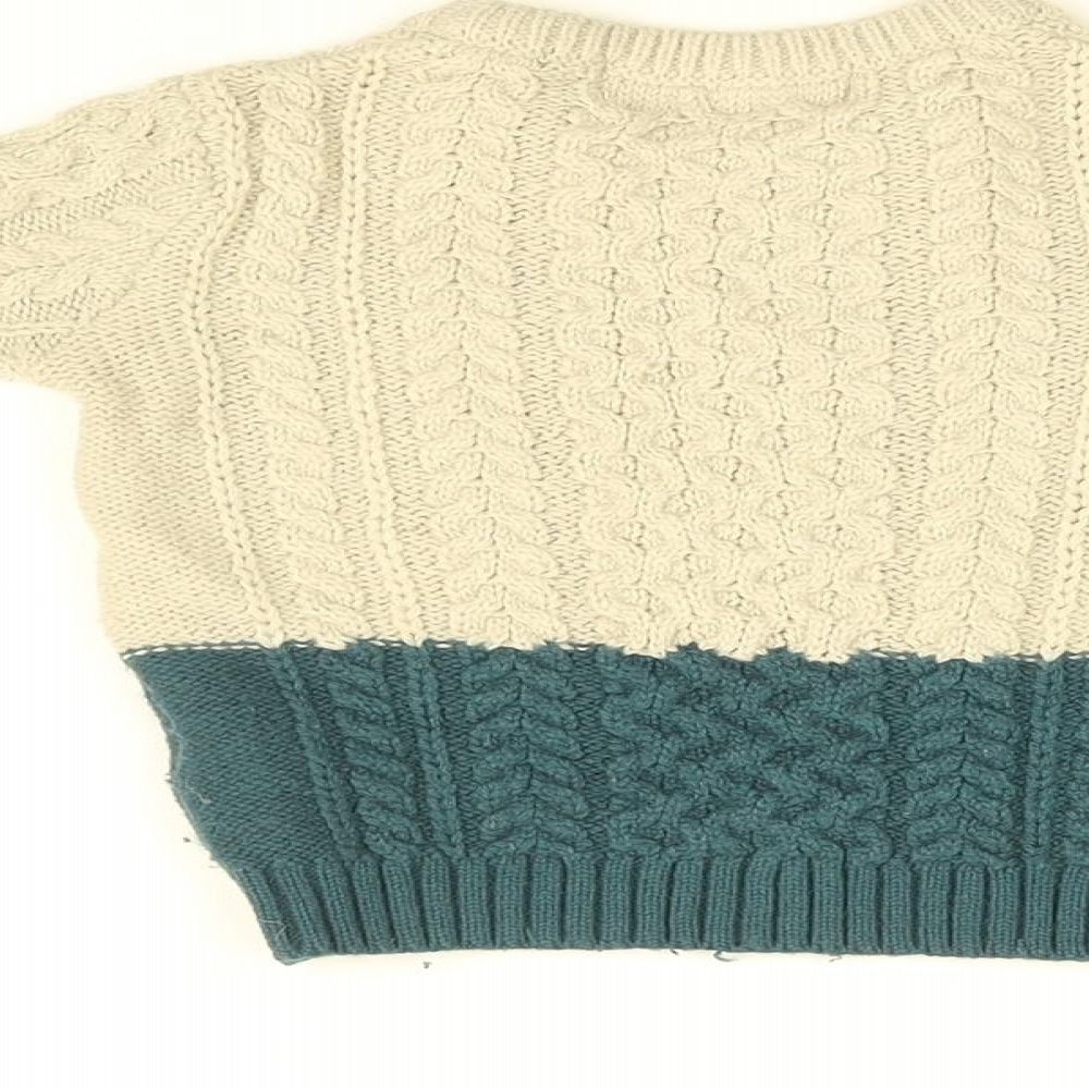 Brand and care label for Minoti Baby Beige Acrylic jumper, size 12-18, Months Pullover