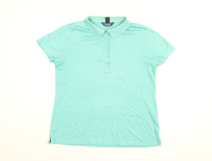 Lands' End Mens Blue Cotton T-Shirt Size M Collared