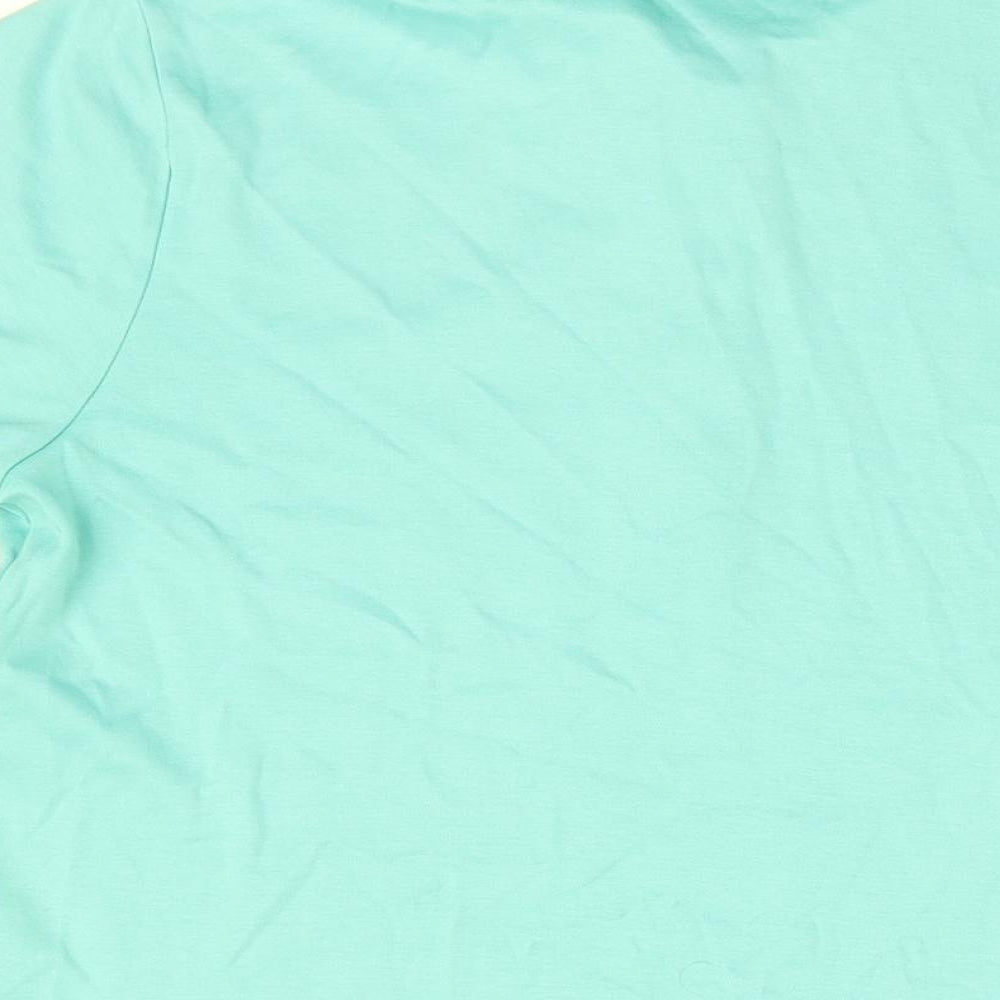 Lands' End Mens Blue Cotton T-Shirt Size M Collared