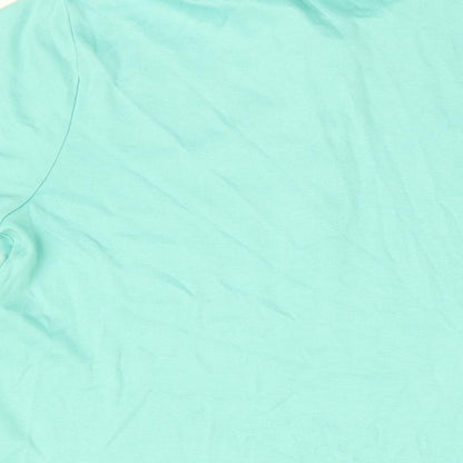 Lands' End Mens Blue Cotton T-Shirt Size M Collared