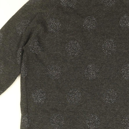 Mango Girls Grey Polka Dot Polyester Jumper Dress Size 7-8 Years Round Neck Pullover