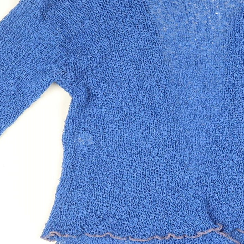 Bali Baik Womens Blue V-Neck Polyamide Cardigan Jumper One Size