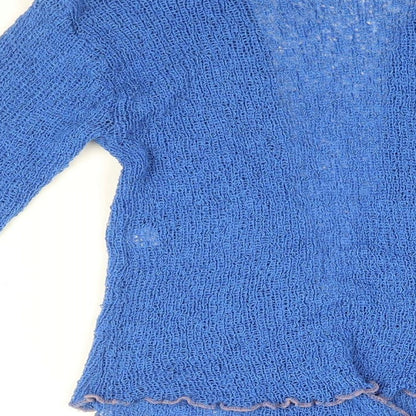 Bali Baik Womens Blue V-Neck Polyamide Cardigan Jumper One Size