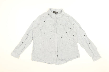 Womens UK Size 10 Label Lab Blue Basic Button-Up