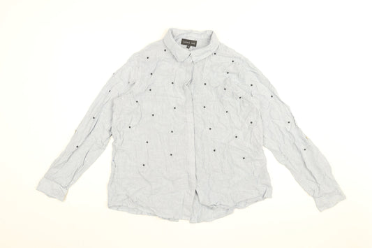 Womens UK Size 10 Label Lab Blue Basic Button-Up