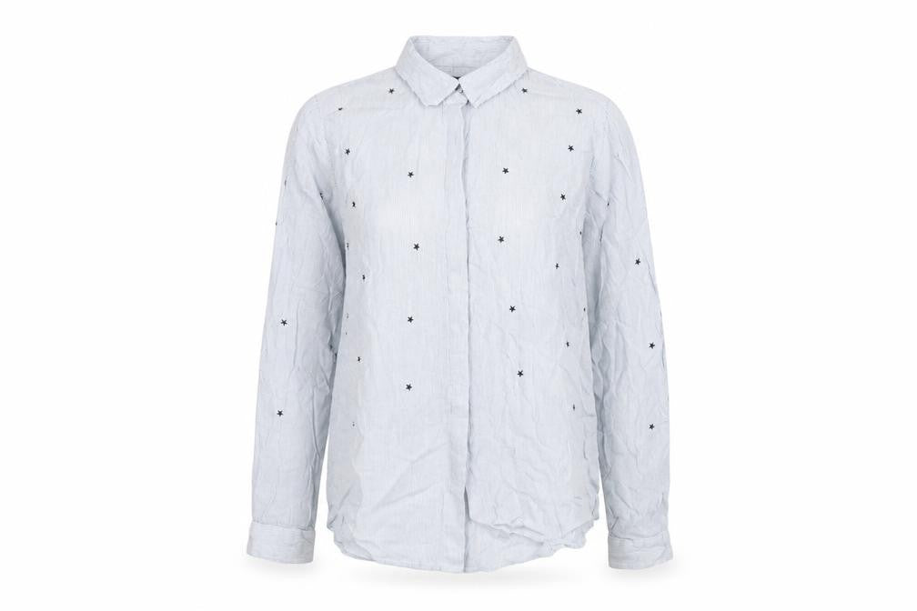 Womens UK Size 10 Label Lab Blue Basic Button-Up