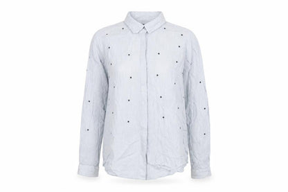 Womens UK Size 10 Label Lab Blue Basic Button-Up