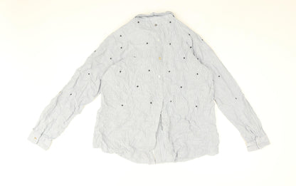 Womens UK Size 10 Label Lab Blue Basic Button-Up