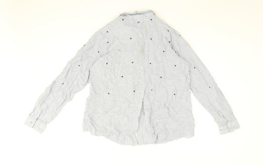 Womens UK Size 10 Label Lab Blue Basic Button-Up