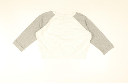 French Connection Womens White Cotton Basic T-Shirt Size S Round Neck