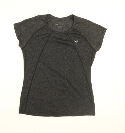 Only Play Womens Black Polyester Basic T-Shirt Size L Round Neck Pullover