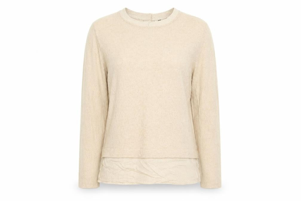 Maison De Nimes Womens Beige Viscose Basic T-Shirt Size 12 Round Neck