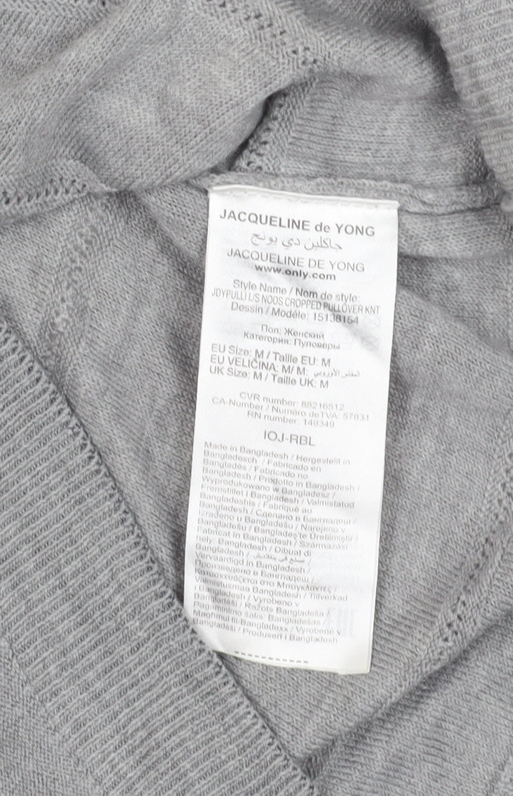 Womens UK Size M Jacqueline de Yong Grey Pullover Jumper