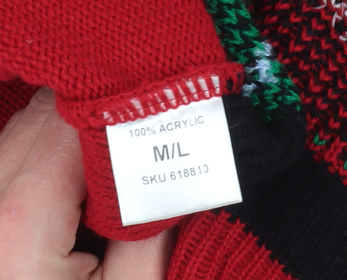 Womens UK Size M Pura Moda Red Pullover Jumper
