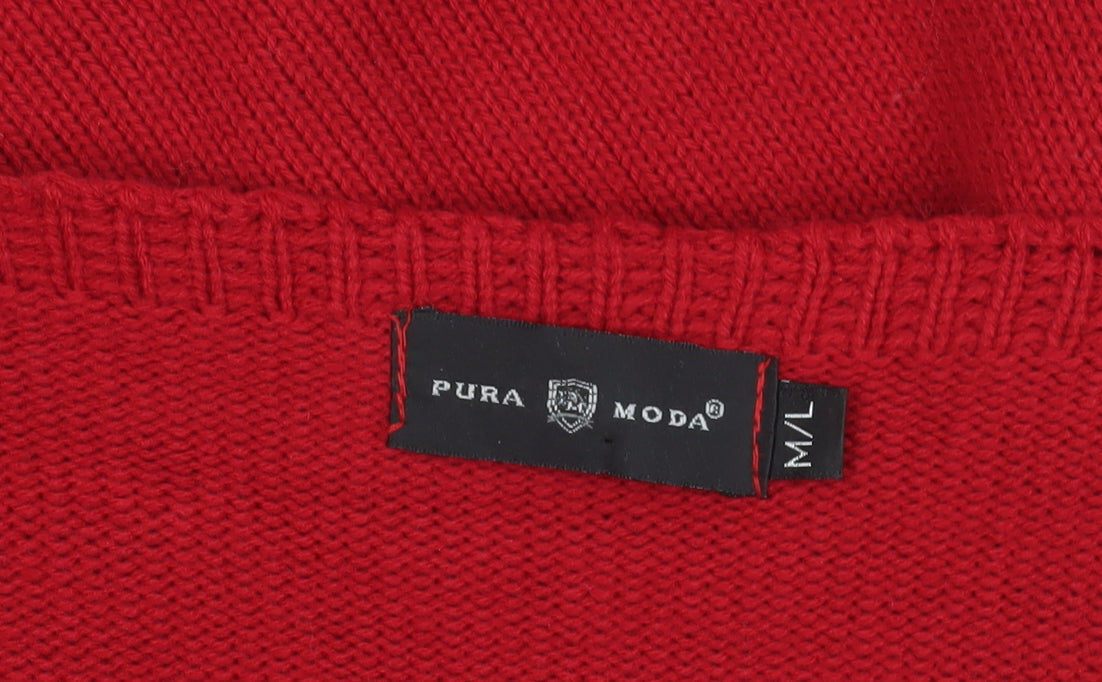 Womens UK Size M Pura Moda Red Pullover Jumper