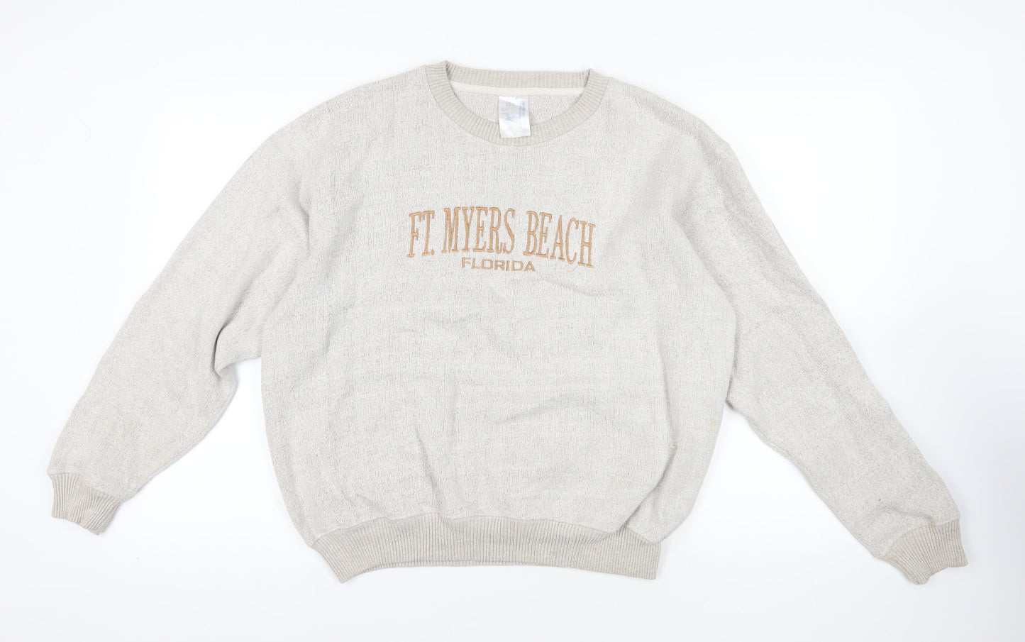 Unisex Adults UK Size M Florida Beige Pullover Jumper