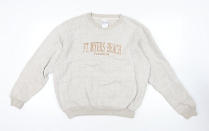 Unisex Adults UK Size M Florida Beige Pullover Jumper