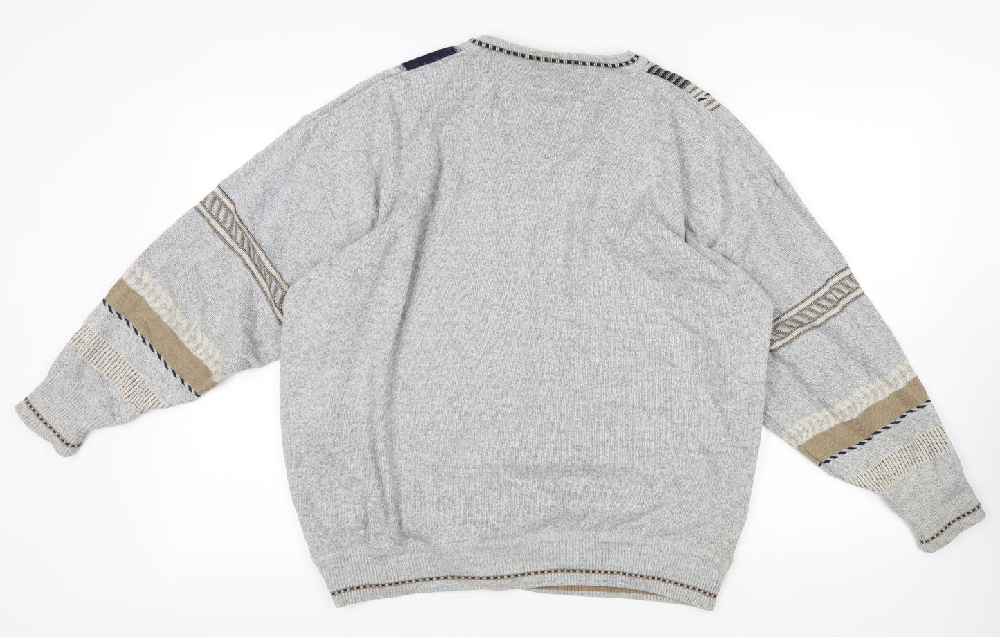 Pierre Sangan Grey Geometric 2XL Jumper