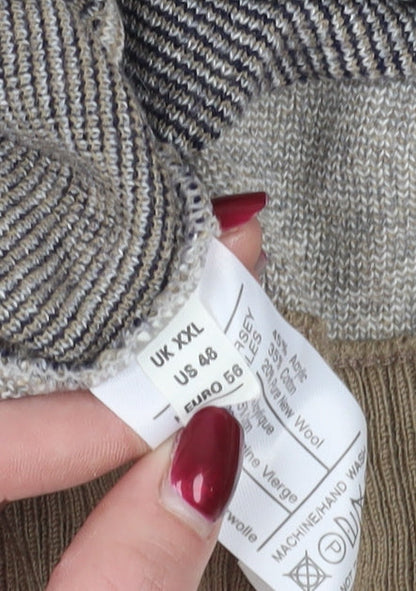 Pierre Sangan Grey Geometric 2XL Jumper