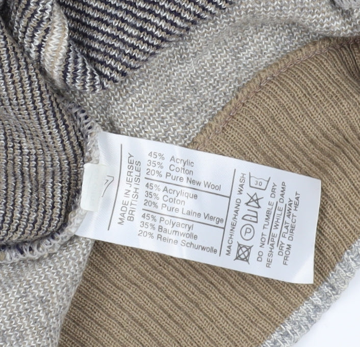 Pierre Sangan Grey Geometric 2XL Jumper