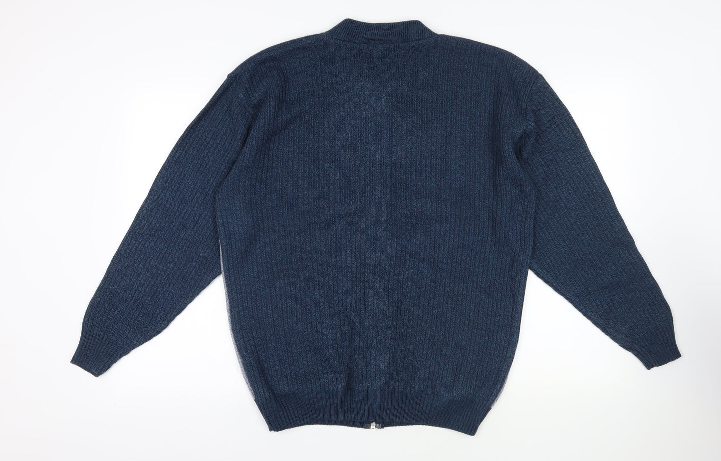 Carabou Menswear Geometric Blue Full Zip Jumper XL