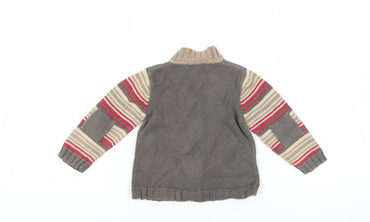 Rocha Little Rocha Grey Striped Knit Cardigan 18-24 Months