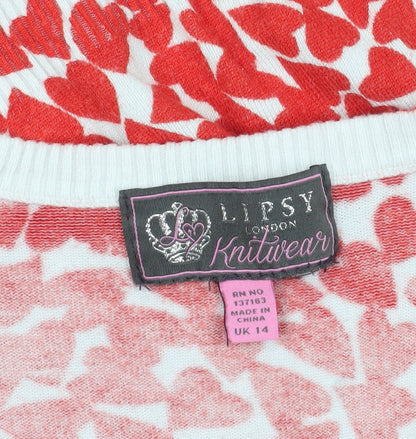 Womens UK Size 14 Lipsy Red Pullover Jumper