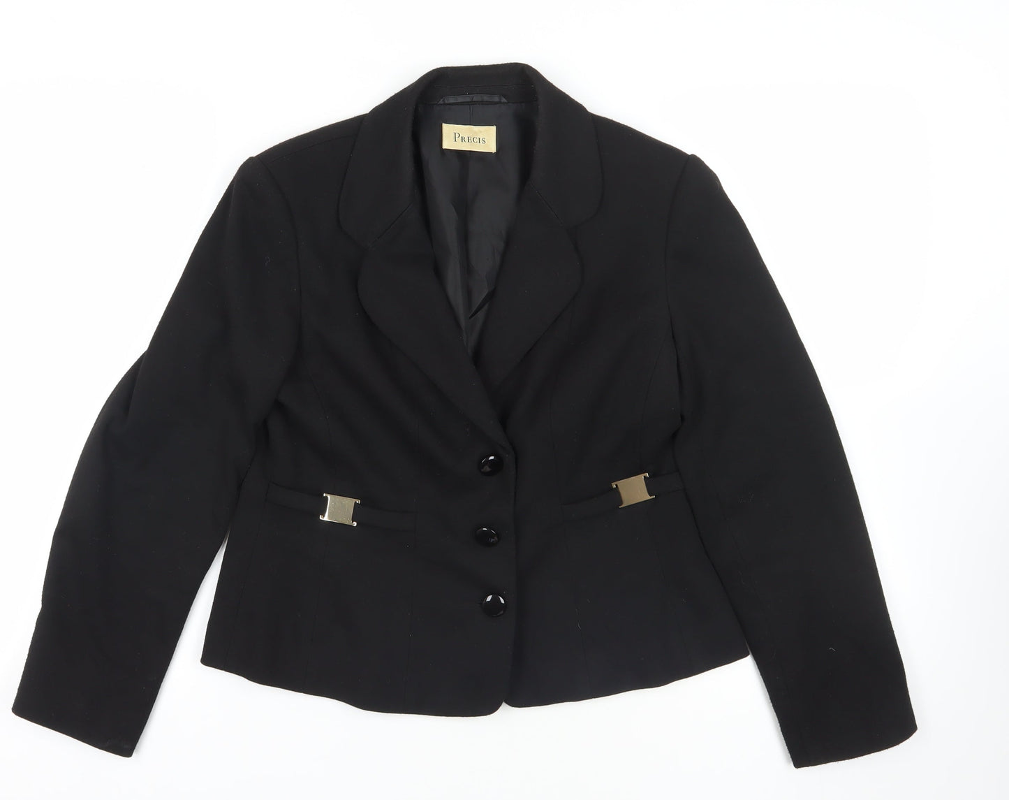 Precis Black Blazer Women Size 14 Classic Style