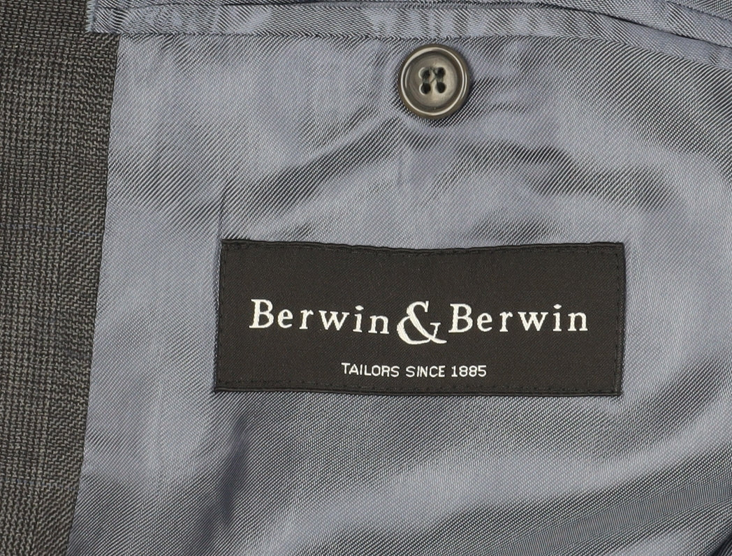 Mens UK Size 40 Berwin & Berwin Regular Grey Suit Jacket