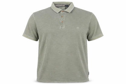Forever 21 Grey Striped Polo Shirt 2XL Men Casual