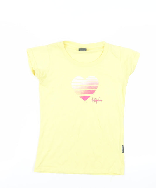 Womens UK Size S Trespass Yellow Basic T-Shirt