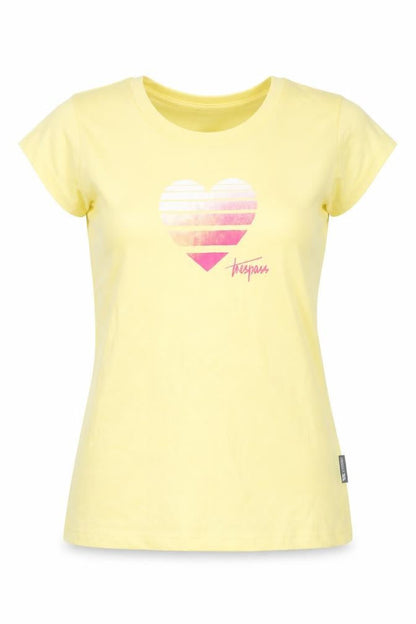 Womens UK Size S Trespass Yellow Basic T-Shirt
