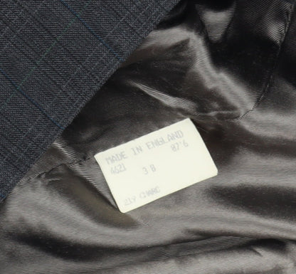 Diesel Grey Check Double-Breasted Blazer, Size 38