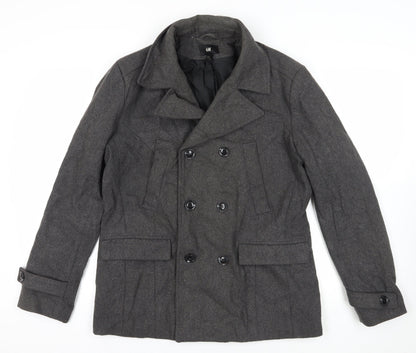 Mens UK Size 44 H&M Grey Pea Coat