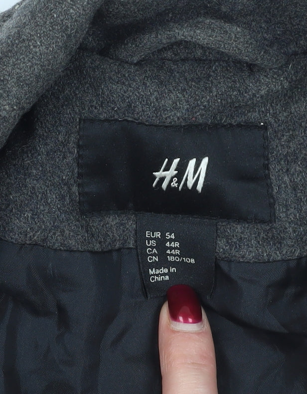 Mens UK Size 44 H&M Grey Pea Coat