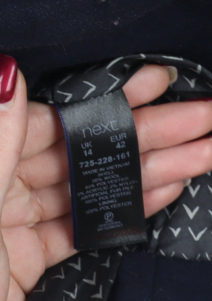 Womens UK Size 14 NEXT Black Overcoat