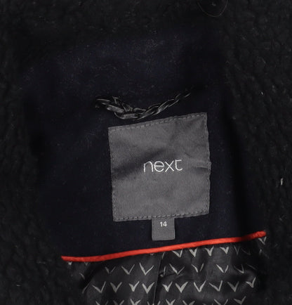 Womens UK Size 14 NEXT Black Overcoat