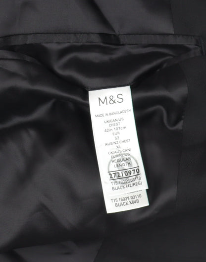 Mens UK Size 42 Marks and Spencer Regular Black Suit Jacket