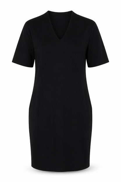 Viz a Viz Womens Black Cotton Pencil Dress Size S V-Neck