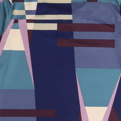 Epilogue Womens Blue Colourblock Polyester Tunic T-Shirt Size 12 Crew Neck