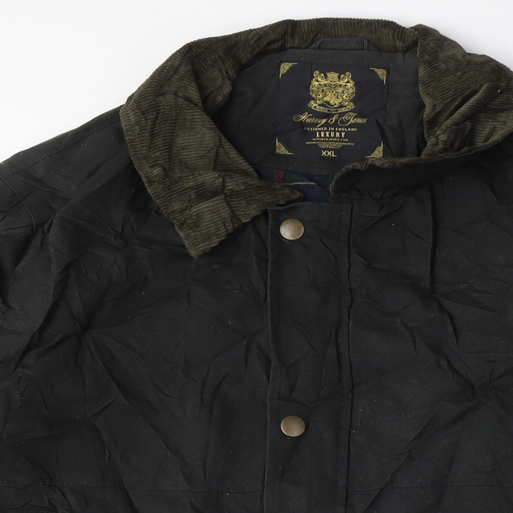 Mens UK Size 2XL Harvey & Jones Black Jacket