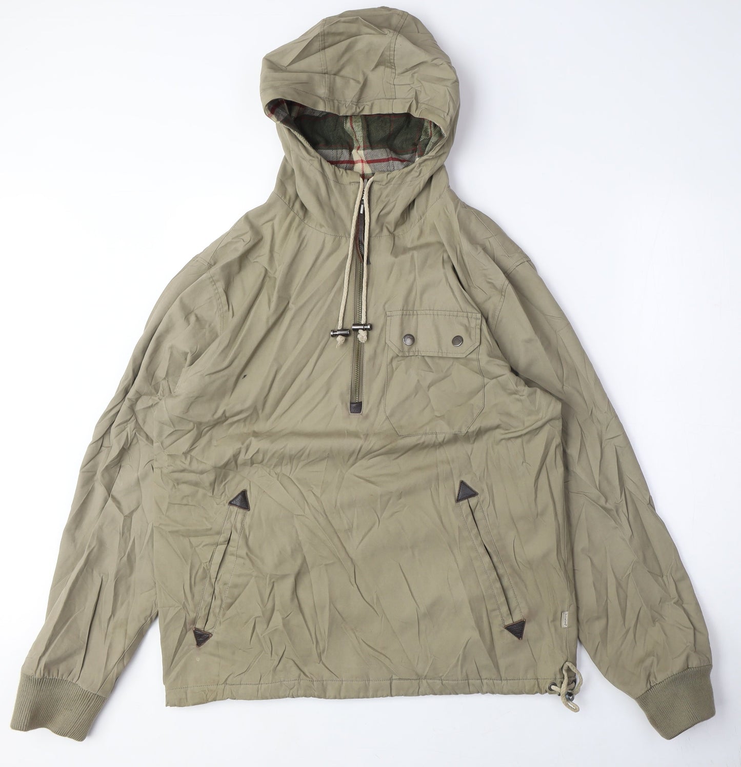 howies Mens Green Anorak Coat Size S Zip - Reversible