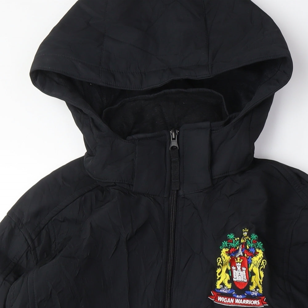 Wigan Warriors Mens Black Anorak Coat Size S Zip - Wigan Rugby